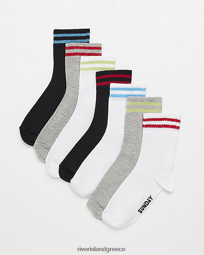 River Island αξεσουάρ μαύρος αγόρια β ημέρες της εβδομάδας κάλτσες 7 πακέτο B6N8X6980