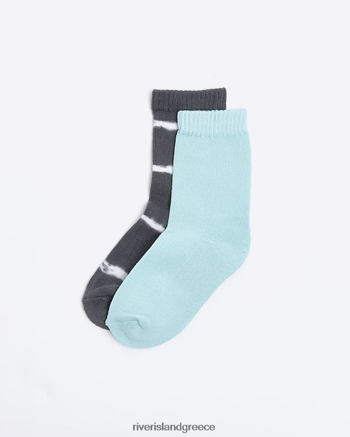 River Island αξεσουάρ μπλε αγόρια b δέσιμο κάλτσες σωλήνα βαφής 2 πακέτο B6N8X6946