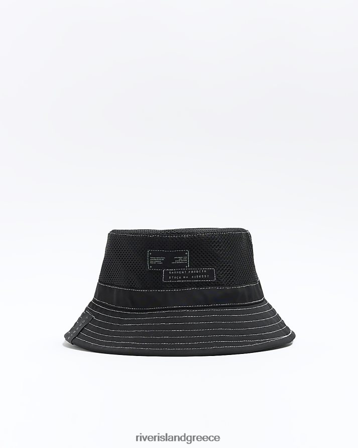 River Island αξεσουάρ μαύρος αγόρια β καπέλο από νάιλον δικτυωτό κουβά B6N8X6963