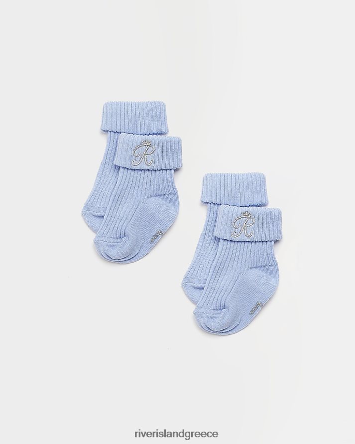 River Island αξεσουάρ μπλε αγόρια κάλτσες bbri 2 πακέτο B6N8X3613