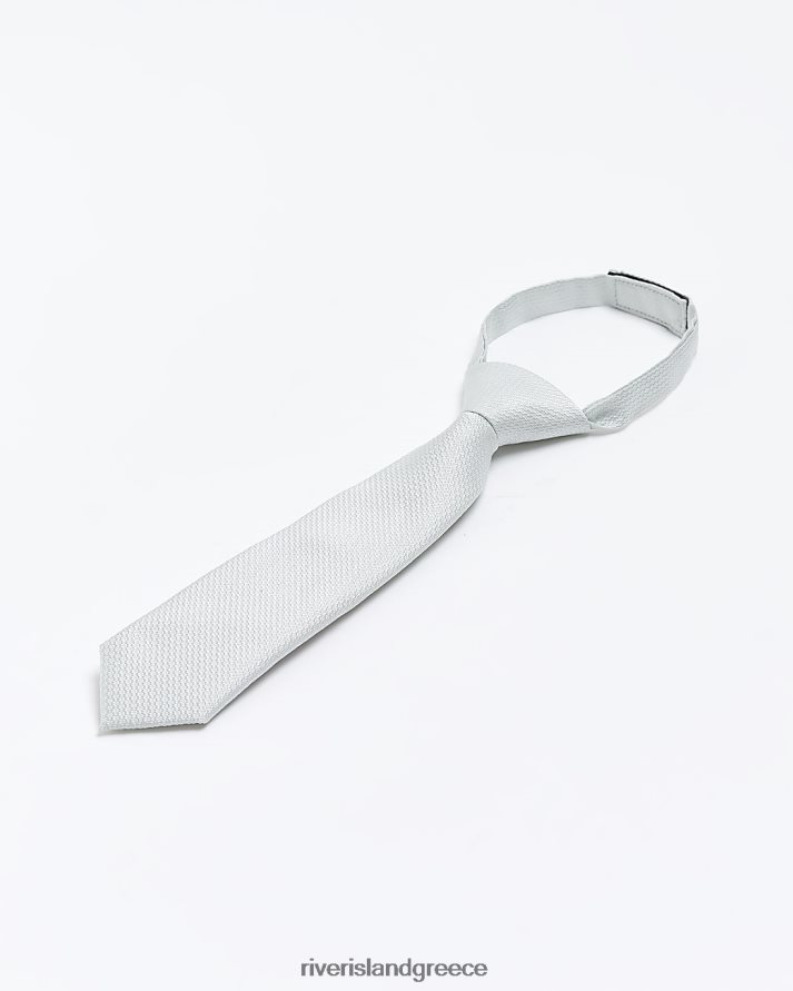 River Island αξεσουάρ γκρί αγόρια mb ανάγλυφη γραβάτα B6N8X3643