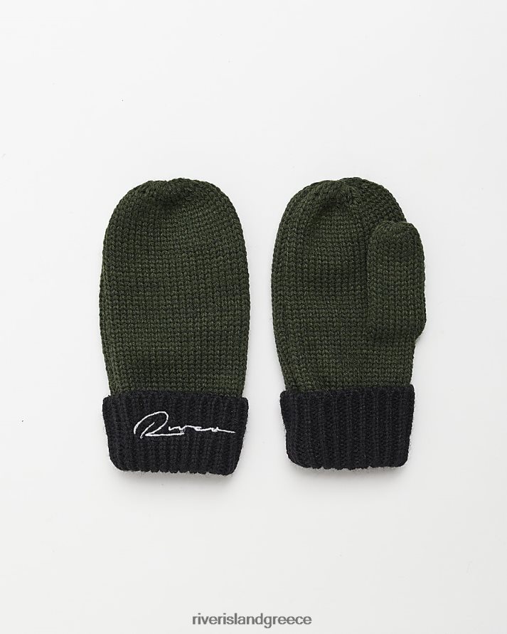 River Island αξεσουάρ χακί αγόρια mb πλεκτά γάντια με καλώδιο B6N8X6868