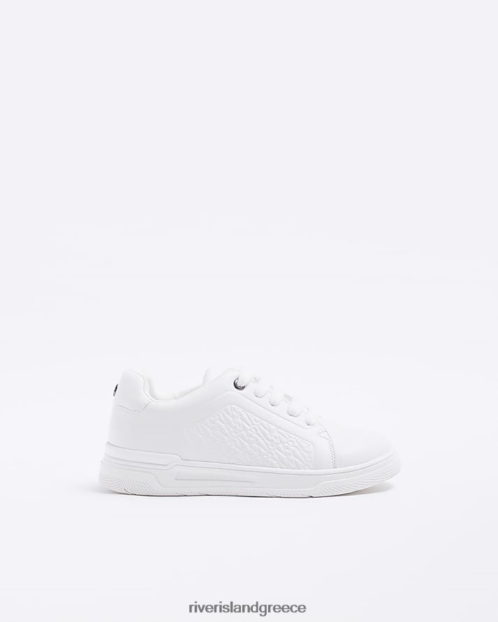 River Island είδη υπόδησης άσπρο αγόρια b φαρδιά εφαρμογή με ανάγλυφα ρουλεμάν B6N8X6907