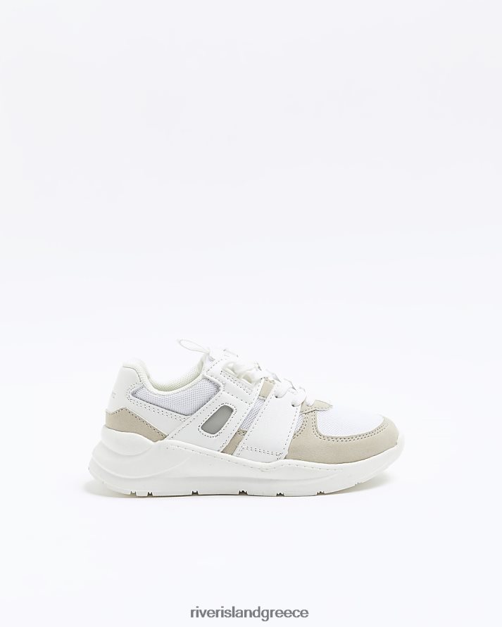 River Island είδη υπόδησης άσπρο αγόρια b color block διχτυωτών δρομέων B6N8X6867