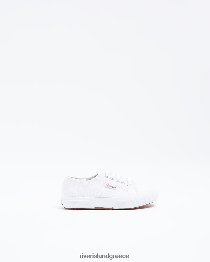 River Island είδη υπόδησης άσπρο αγόρια β κορδόνια προπονητές superga B6N8X7004