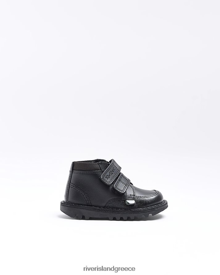River Island είδη υπόδησης μαύρος αγόρια mb kickers hi scuff velcro παπούτσια B6N8X6992
