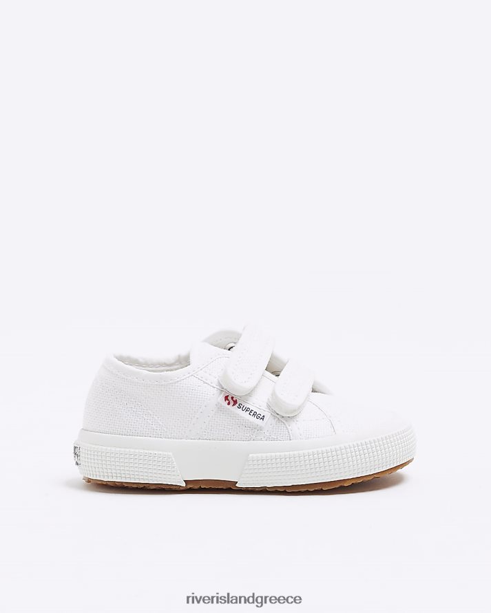 River Island είδη υπόδησης άσπρο αγόρια mb superga προπονητές διπλού ιμάντα B6N8X7002