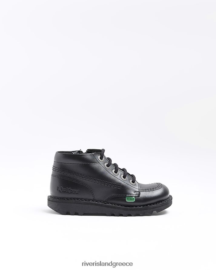 River Island είδη υπόδησης μαύρος αγόρια b kickers hi scuff φερμουάρ παπούτσια B6N8X6993