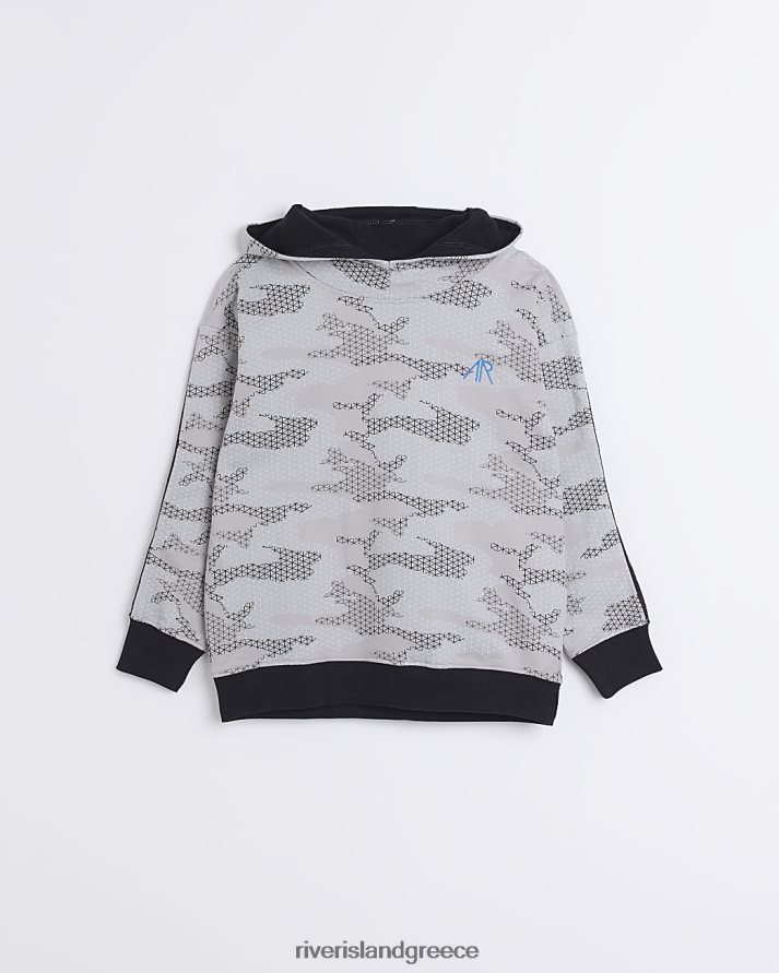 River Island ενδύματα γκρί αγόρια Φκουκούλα b angel & rocket camo print B6N8X6997