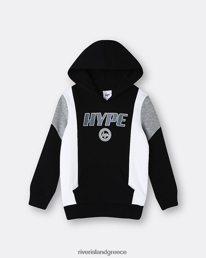 River Island ενδύματα μαύρος αγόρια b hype block hoodie B6N8X7019