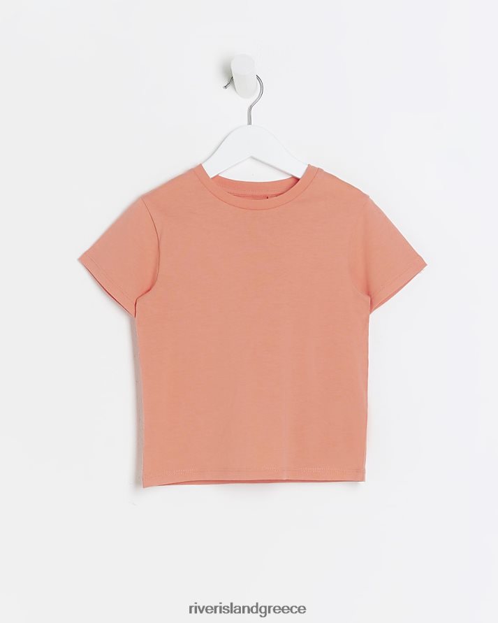 River Island ενδύματα κοράλλι αγόρια μίνι κοντομάνικο μπλουζάκι B6N8X3553