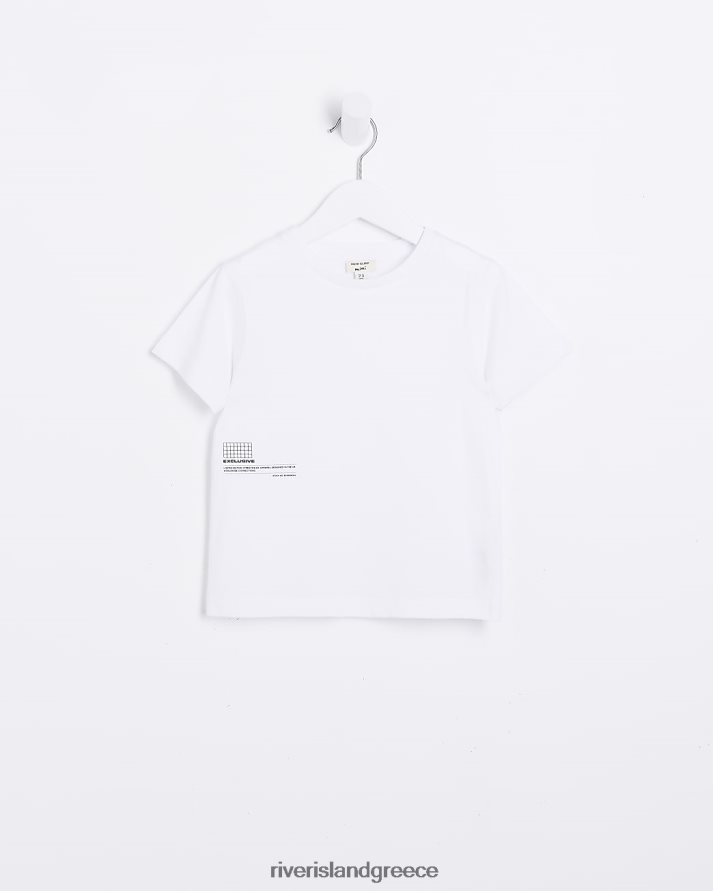 River Island ενδύματα άσπρο αγόρια μίνι κοντομάνικο μπλουζάκι B6N8X3565