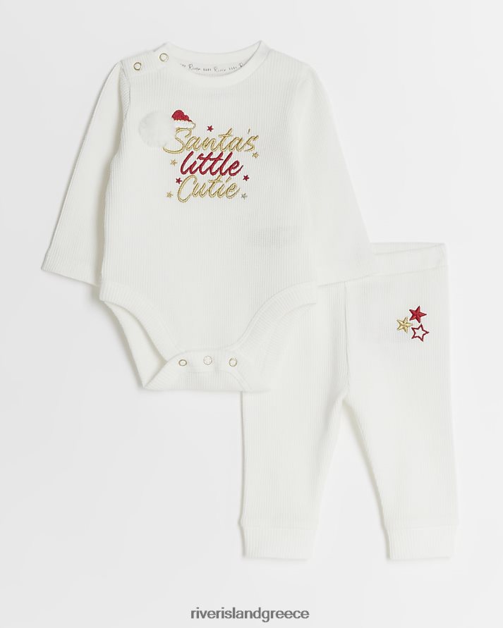 River Island ενδύματα άσπρο αγόρια bb βάφλα χαριτωμένη στολή του Άγιου Βασίλη B6N8X6594