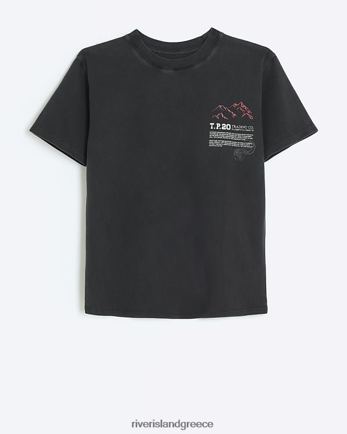 River Island ενδύματα γκρί αγόρια β γραφικό μπλουζάκι B6N8X6847