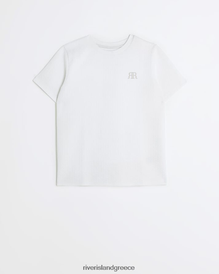 River Island ενδύματα άσπρο αγόρια b ανάγλυφη μπλούζα B6N8X3629