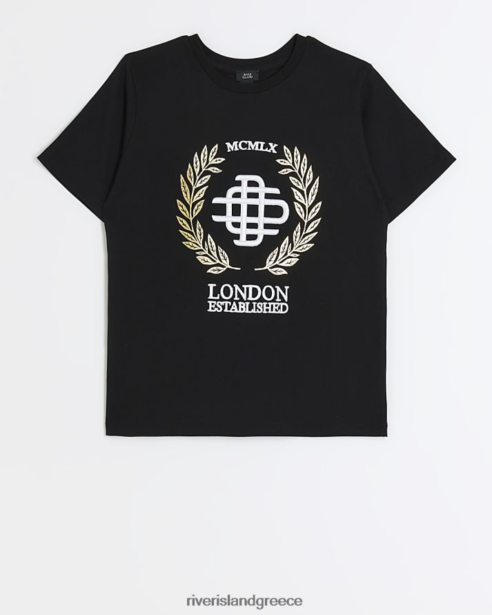 River Island ενδύματα μαύρος αγόρια b κεντητό μπλουζάκι B6N8X6830