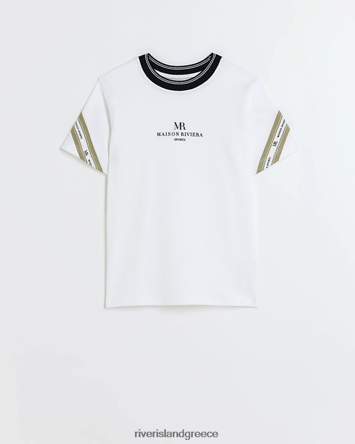 River Island ενδύματα άσπρο αγόρια b maison riviera κολλητό μπλουζάκι B6N8X3637