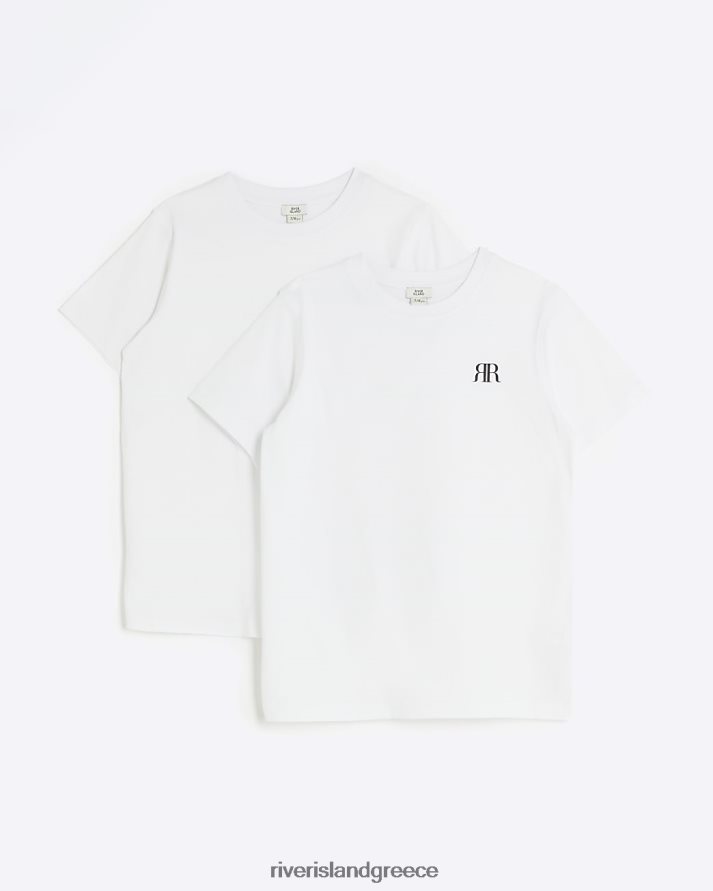 River Island ενδύματα άσπρο αγόρια b ri t-shirt 2 πακέτο B6N8X3653