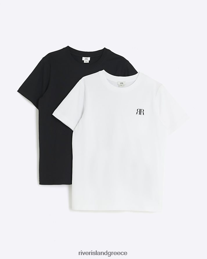 River Island ενδύματα άσπρο αγόρια b ri t-shirt 2 πακέτο B6N8X3654