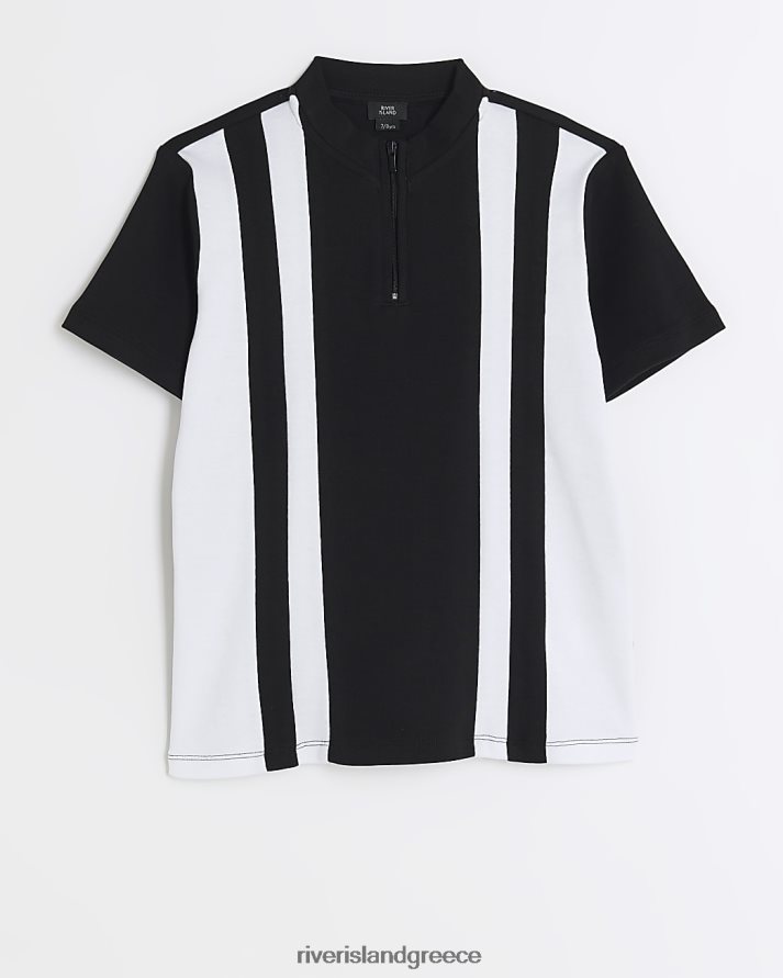 River Island ενδύματα μαύρος αγόρια β χρώμα μπλοκ χωνί πόλο B6N8X3661