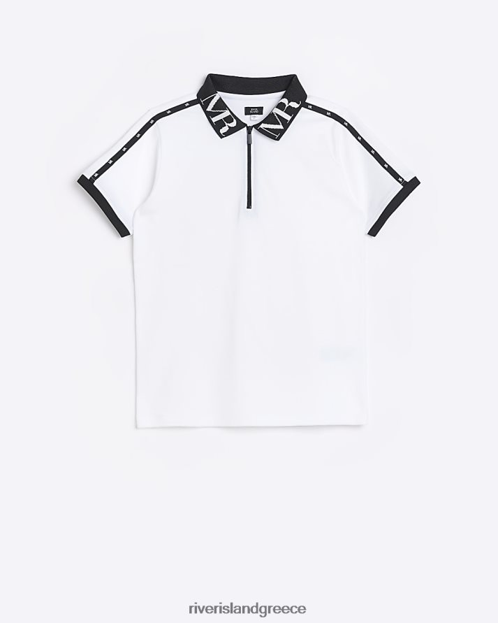River Island ενδύματα άσπρο αγόρια Πόλο μπλουζάκι με λογότυπο b maison riviera B6N8X3663
