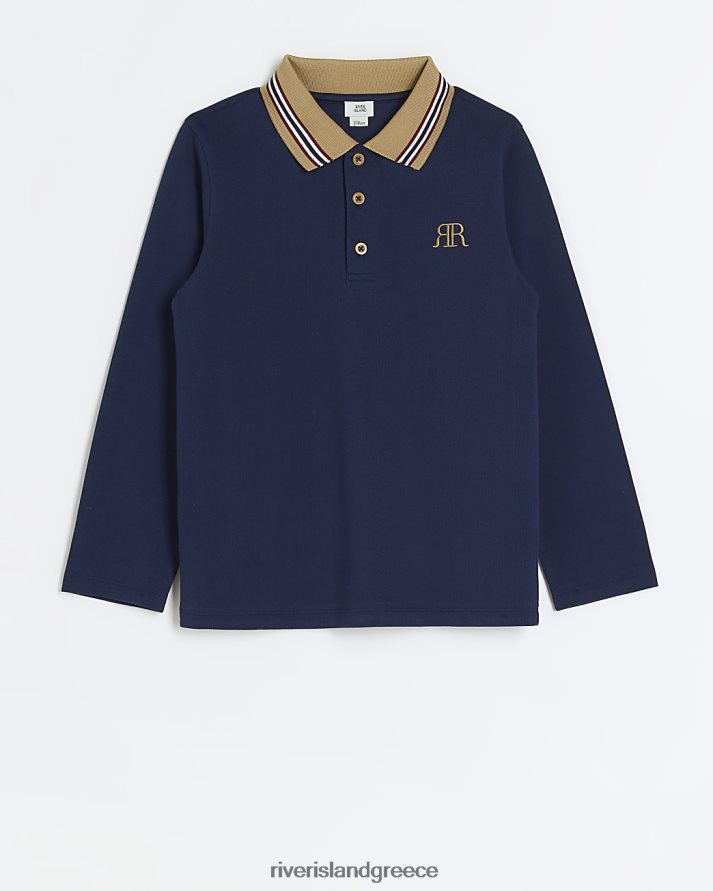 River Island ενδύματα ΠΟΛΕΜΙΚΟ ΝΑΥΤΙΚΟ αγόρια b ri μακρυμάνικο πόλο B6N8X6793
