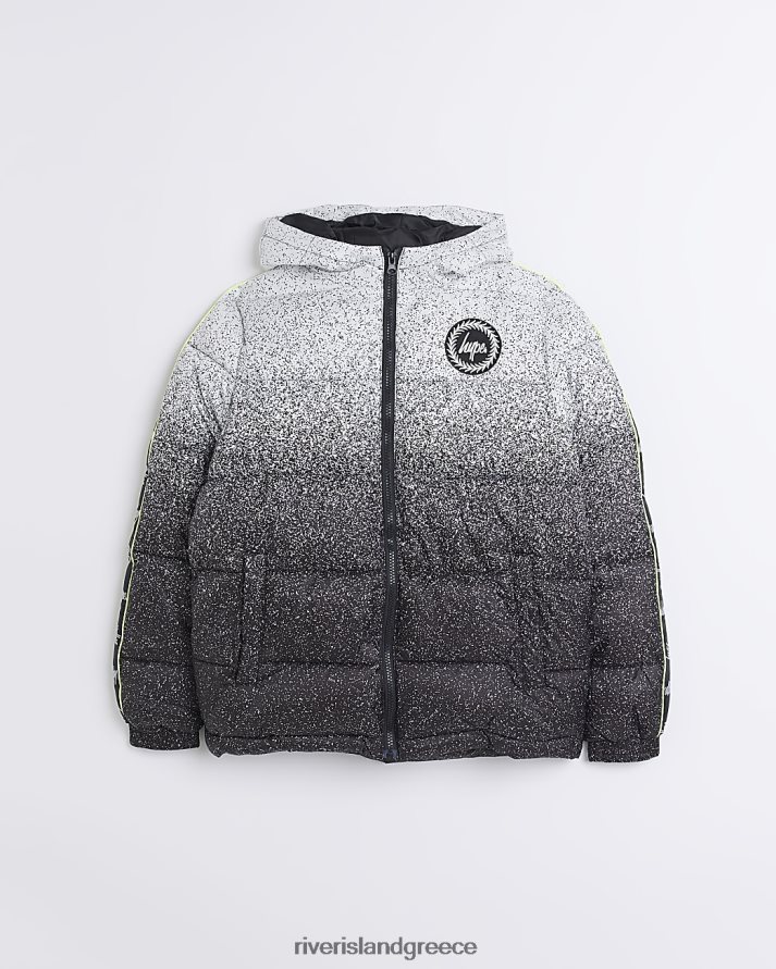 River Island ενδύματα γκρί αγόρια b hype μονόγραμμα με διάστικτο παλτό B6N8X7011