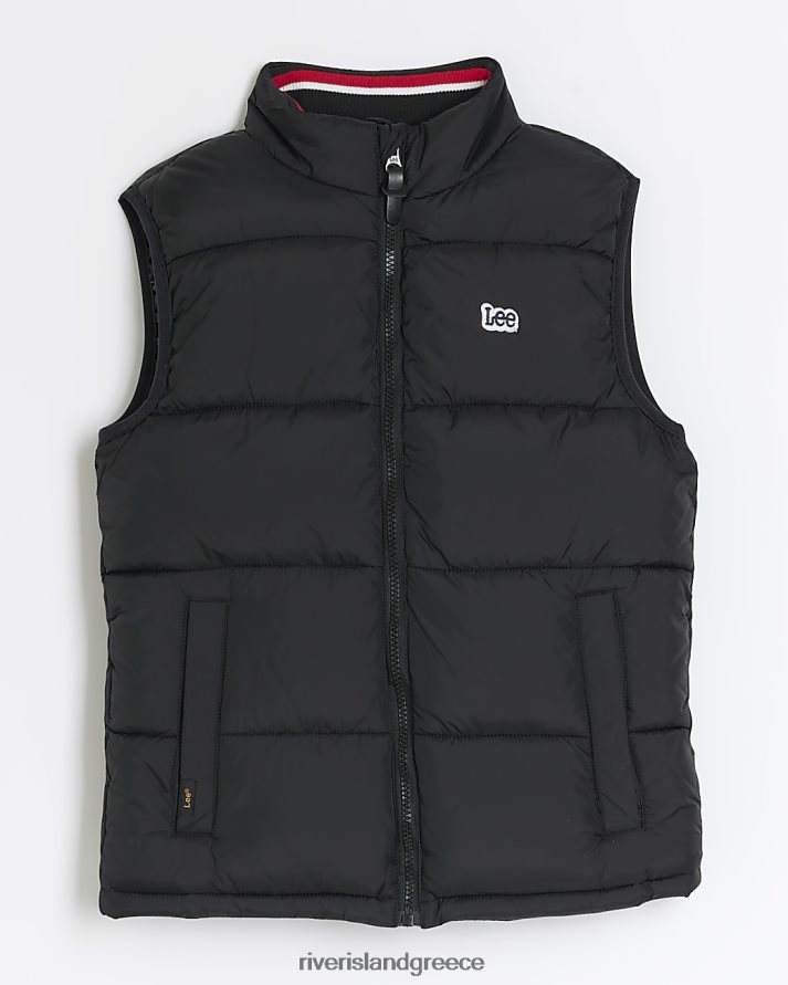 River Island ενδύματα μαύρος αγόρια b lee padded gilet B6N8X6986