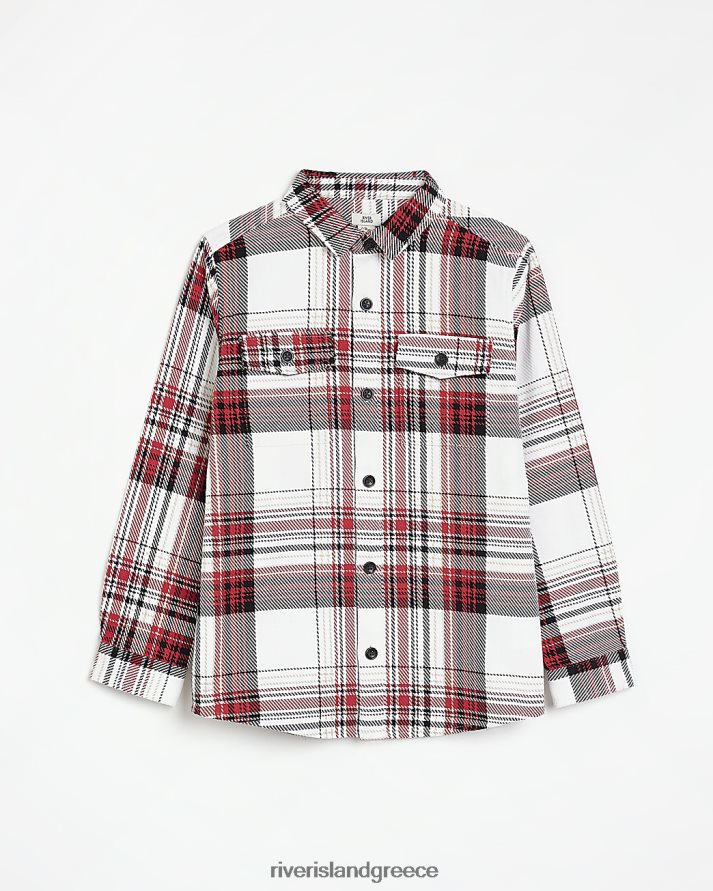 River Island ενδύματα το κόκκινο αγόρια b maison riviera twill check overshirt B6N8X6878