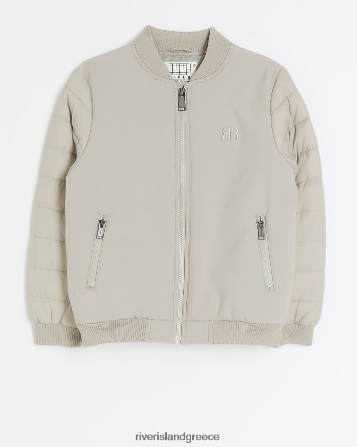 River Island ενδύματα μπεζ αγόρια b smart bomber jacket με φερμουάρ B6N8X3659