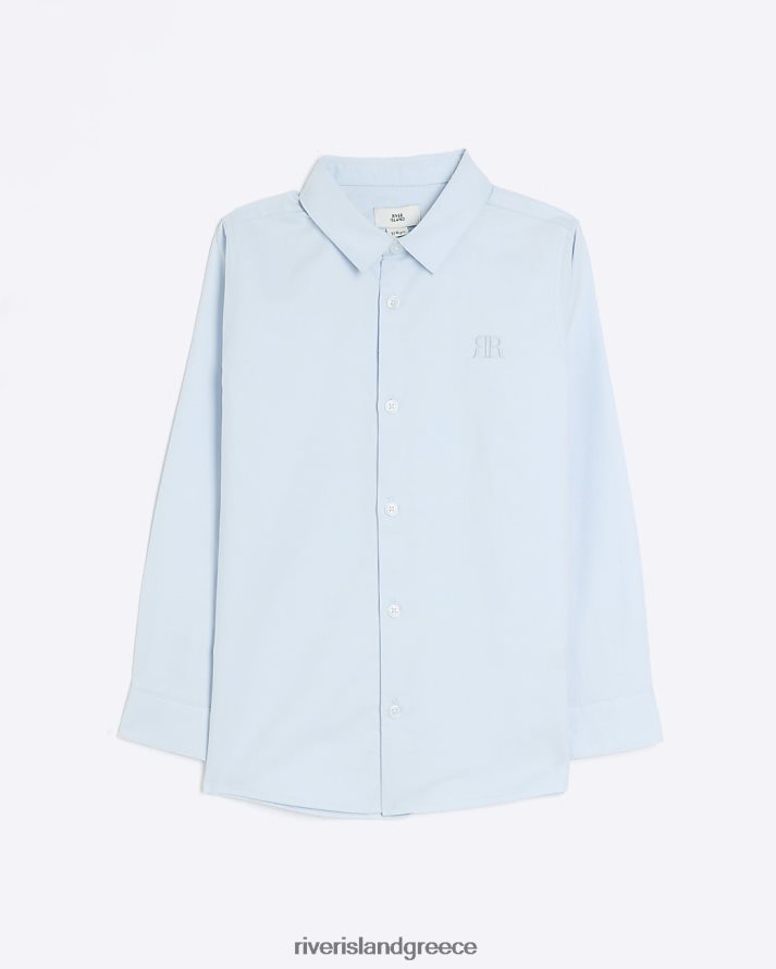 River Island ενδύματα μπλε αγόρια β μακρυμάνικο πουκάμισο oxford B6N8X6851