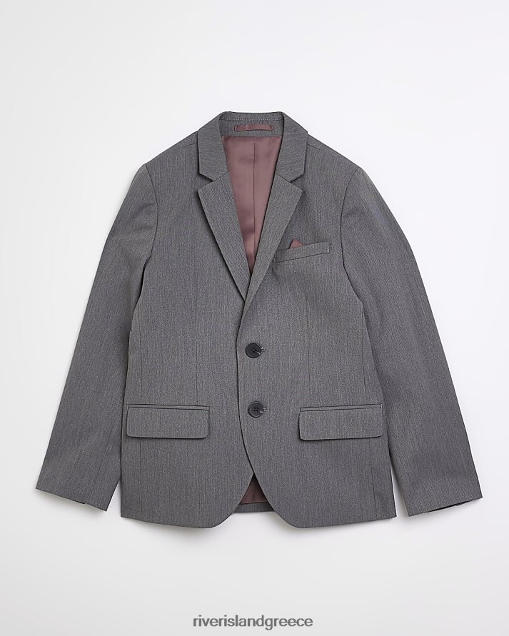 River Island ενδύματα γκρί αγόρια β ραμμένο σακάκι κοστουμιού B6N8X3684