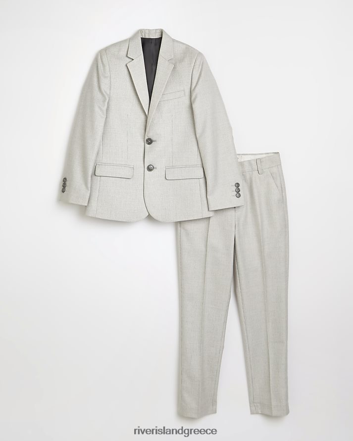 River Island ενδύματα κρέμα αγόρια σετ τζάκετ και παντελόνι B6N8X6936
