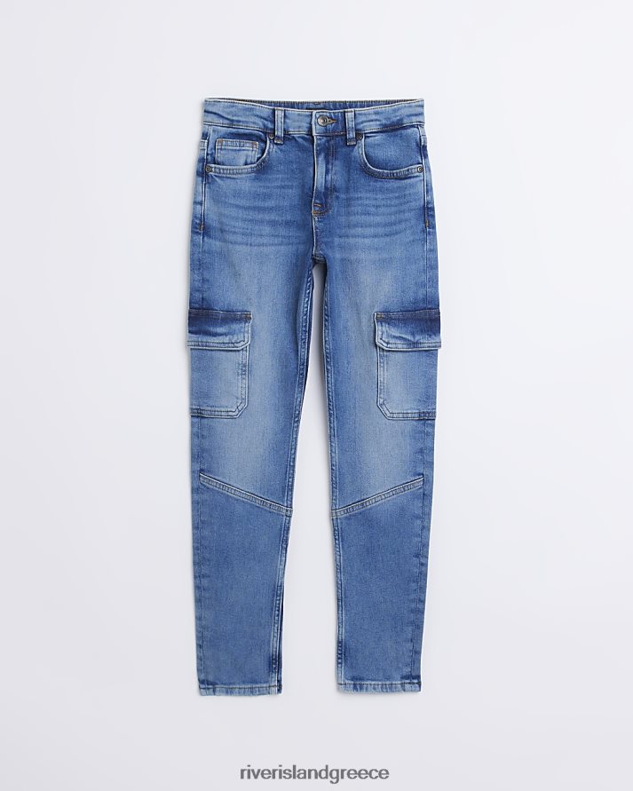 River Island ενδύματα μπλε αγόρια b στενό τζιν με τσέπη τζιν B6N8X6920