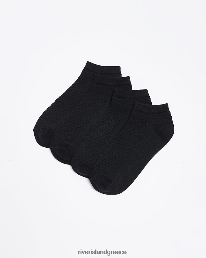 River Island αξεσουάρ μαύρος γυναίκες κάλτσες γυμναστικής κηρήθρας 2 πακέτων B6N8X1588