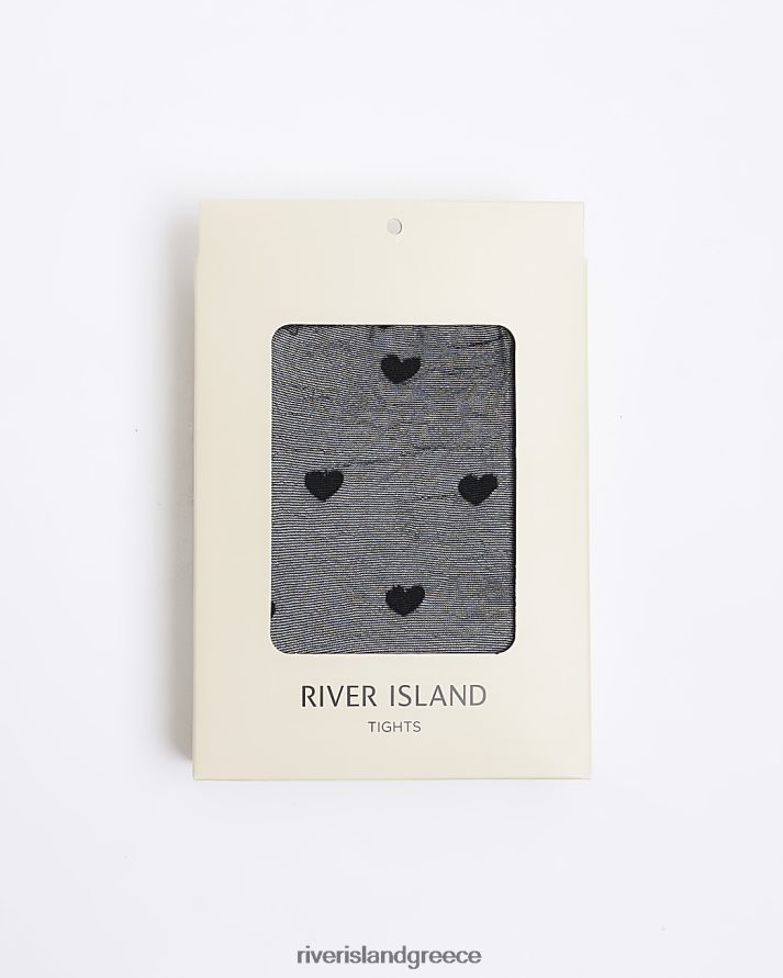 River Island αξεσουάρ μαύρος γυναίκες καλσόν με στάμπα καρδιάς B6N8X4092