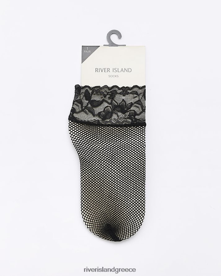 River Island αξεσουάρ μαύρος γυναίκες διχτυωτές κάλτσες με δαντέλα B6N8X4204