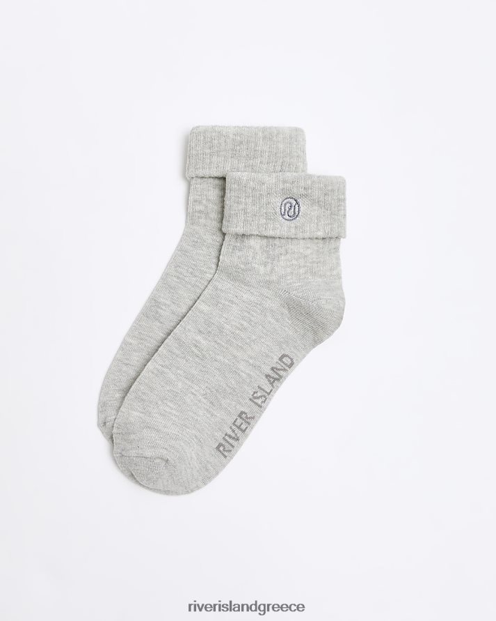 River Island αξεσουάρ γκρί γυναίκες γύρισε κάλτσες στρίφωμα B6N8X718