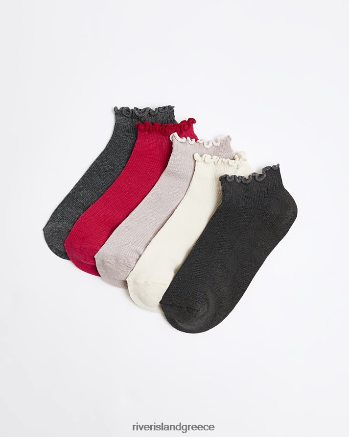 River Island αξεσουάρ μωβ γυναίκες κάλτσες frill trainer multipack B6N8X4182