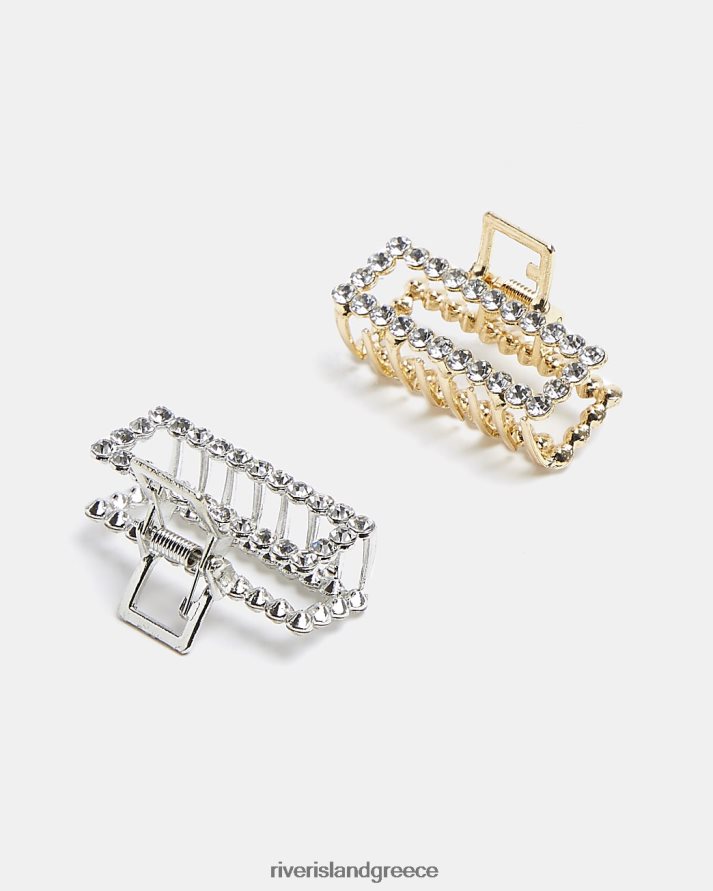 River Island αξεσουάρ ασήμι γυναίκες πολυσυσκευασία νυχιών μαλλιών στρας B6N8X3997