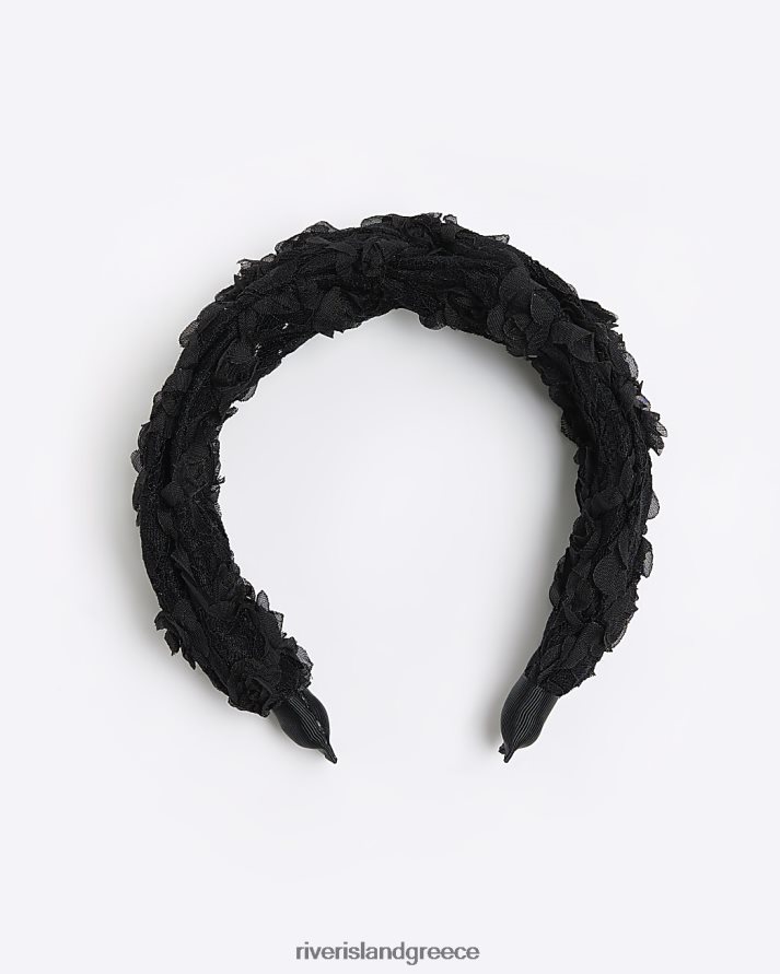 River Island αξεσουάρ μαύρος γυναίκες δαντέλα βολάν κεφαλόδεσμος B6N8X4659