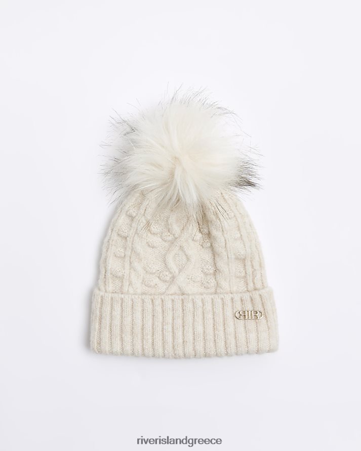 River Island αξεσουάρ μπεζ γυναίκες καπέλο πλεκτό με καλώδιο B6N8X628