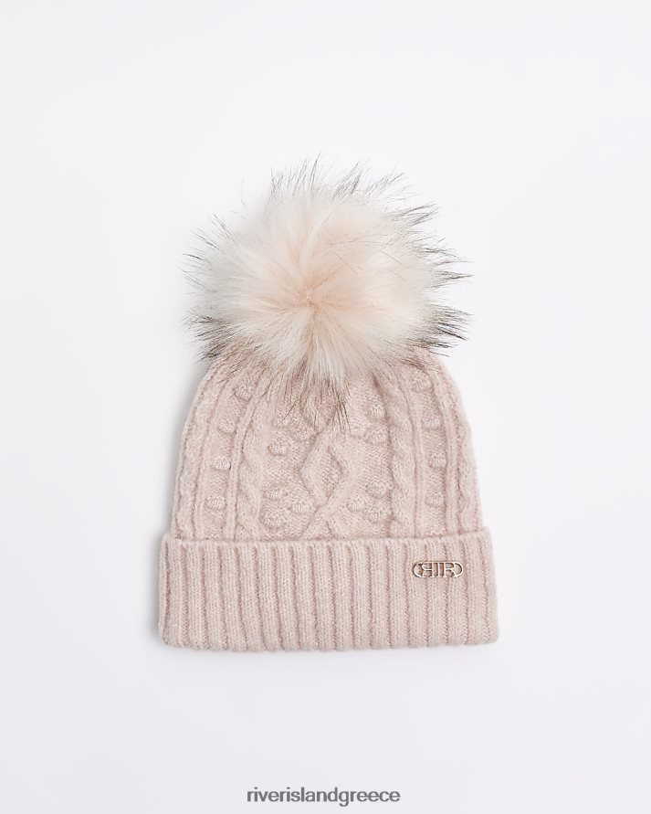 River Island αξεσουάρ ροζ γυναίκες καπέλο πλεκτό με καλώδιο B6N8X630