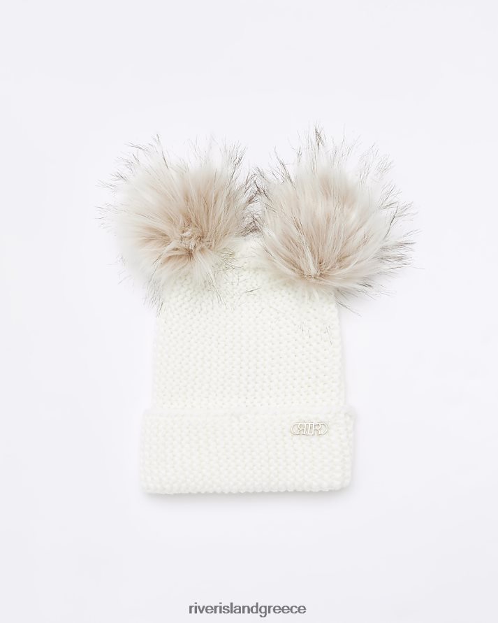 River Island αξεσουάρ κρέμα γυναίκες διπλό πον πομ μπανί B6N8X866