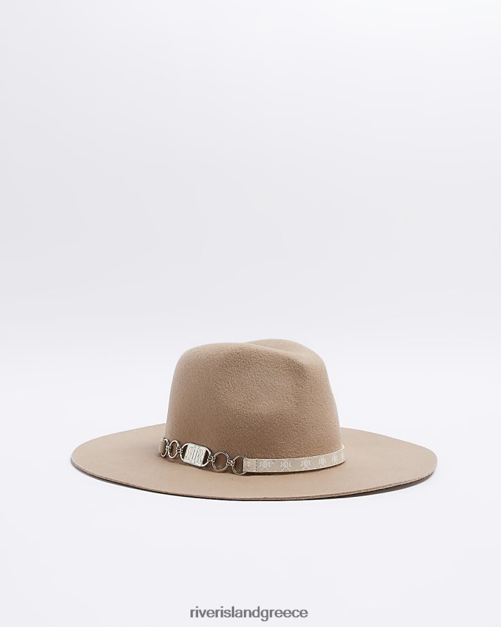River Island αξεσουάρ μπεζ γυναίκες μαλλί fedora B6N8X4907