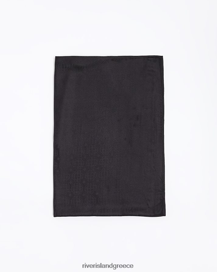 River Island αξεσουάρ μαύρος γυναίκες ρι μονόγραμμα κασκόλ B6N8X4457