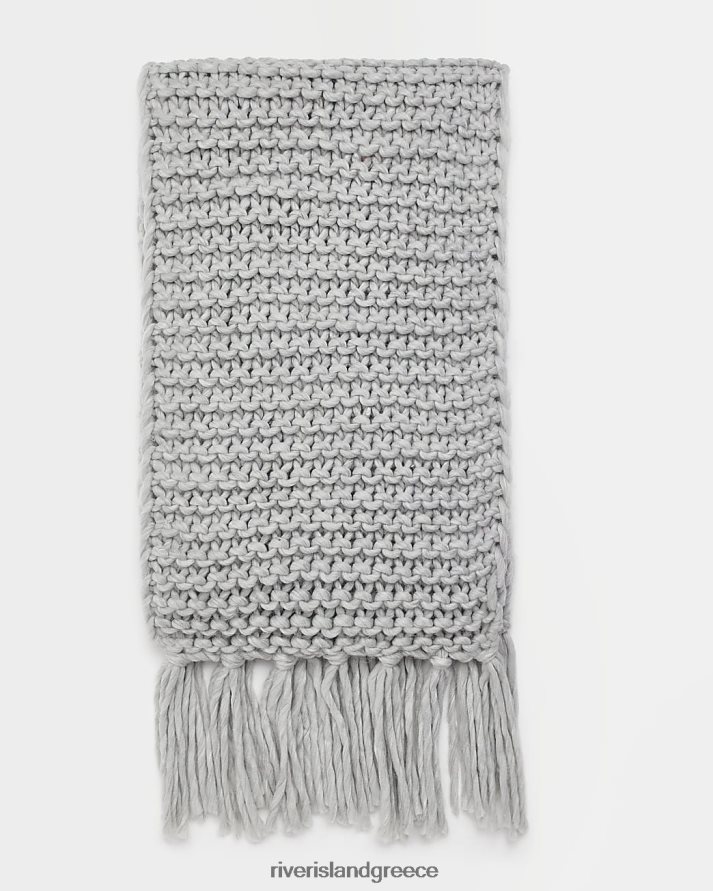 River Island αξεσουάρ γκρί γυναίκες χοντρό πλεκτό κασκόλ B6N8X4633