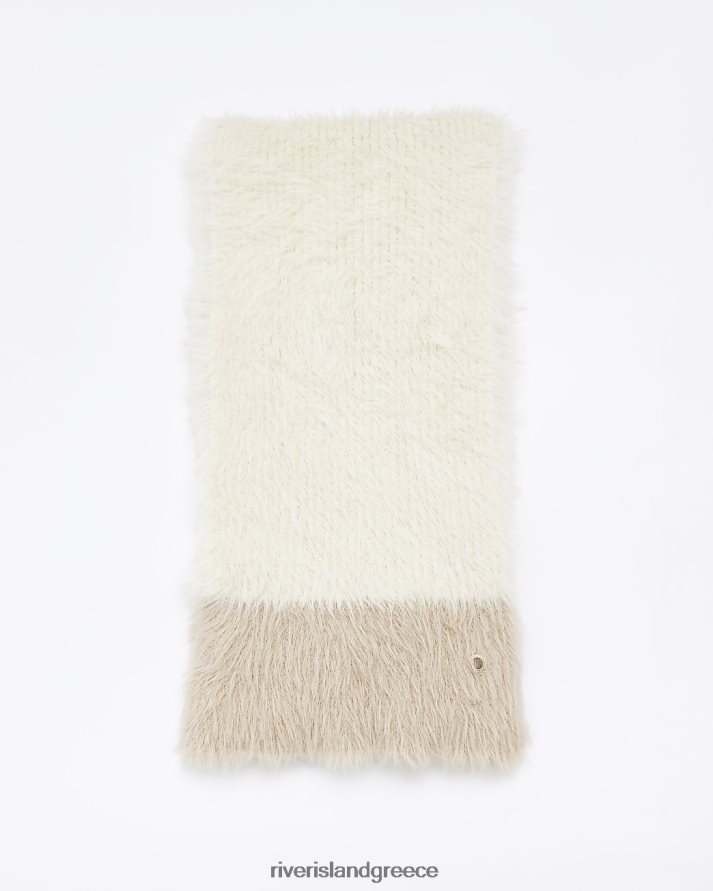 River Island αξεσουάρ κρέμα γυναίκες αφράτο μπλοκ μπλοκ κασκόλ B6N8X940