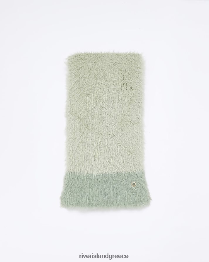 River Island αξεσουάρ πράσινος γυναίκες αφράτο μπλοκ μπλοκ κασκόλ B6N8X941