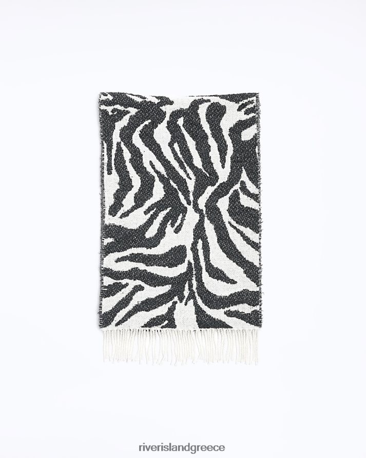 River Island αξεσουάρ μαύρος γυναίκες μαντήλι με animal print B6N8X4346